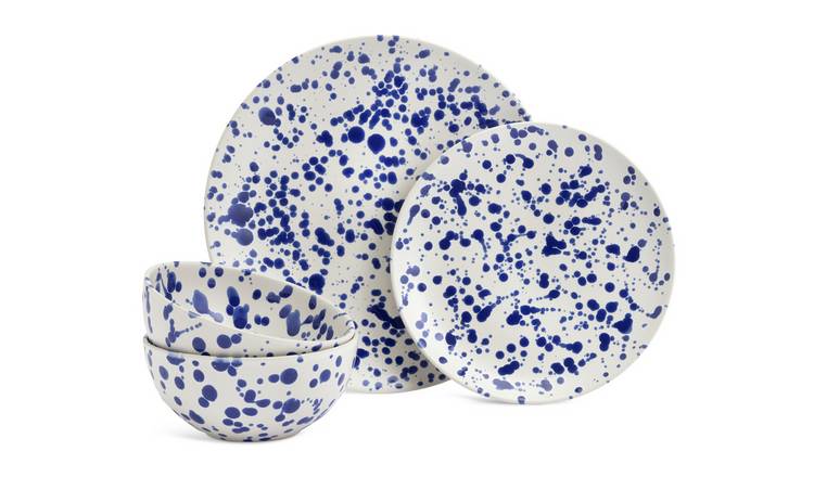 Habitat 60 Jackson 12 Piece Stoneware Dinner Set - Blue GOODS Argos