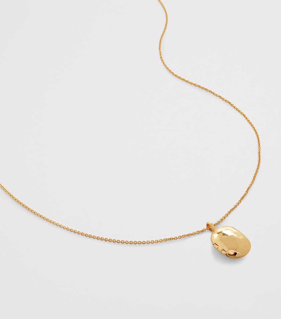 Monica Vinader gold vermeil Havana locket chain necklace imported from the UK