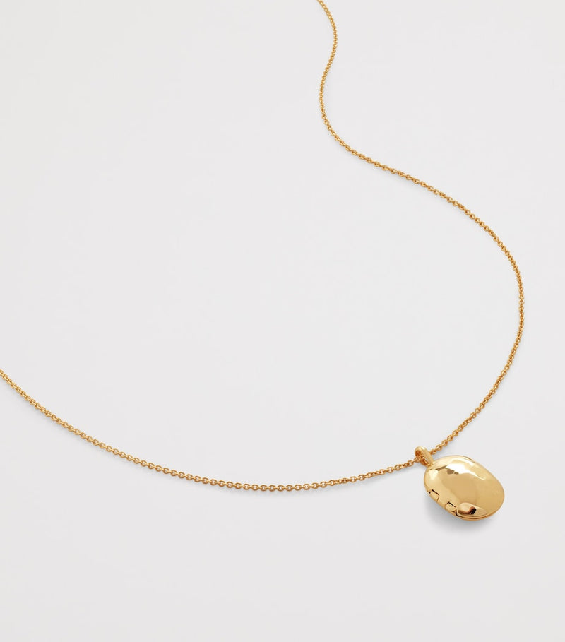 Monica Vinader gold vermeil Havana locket chain necklace imported from the UK
