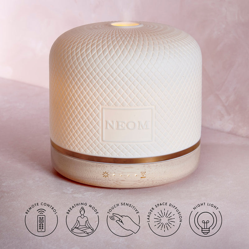 NEOM Wellbeing Pod Luxe essential oil diffuser, imported from the UK