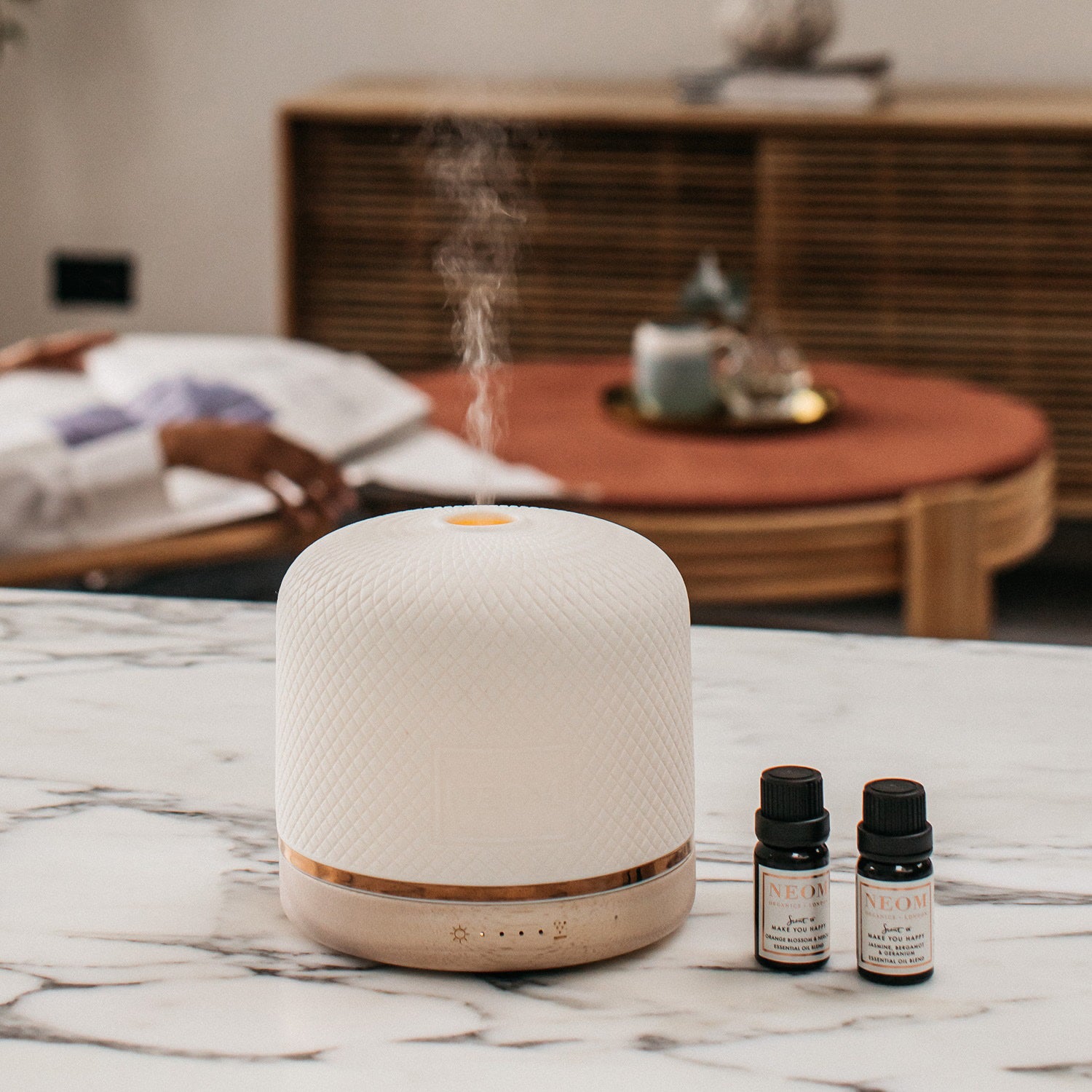 NEOM Wellbeing Pod Luxe essential oil diffuser, imported from the UK