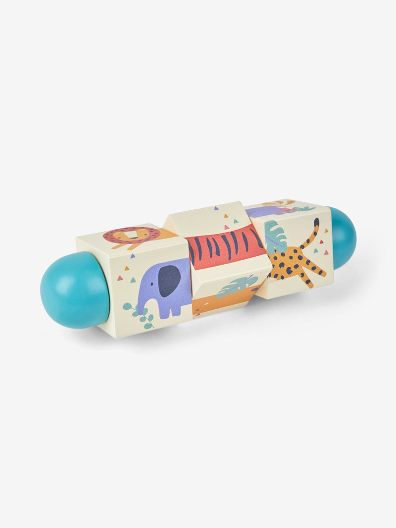 JoJo Maman Bébé safari twist wooden blocks 18cm, imported from the UK