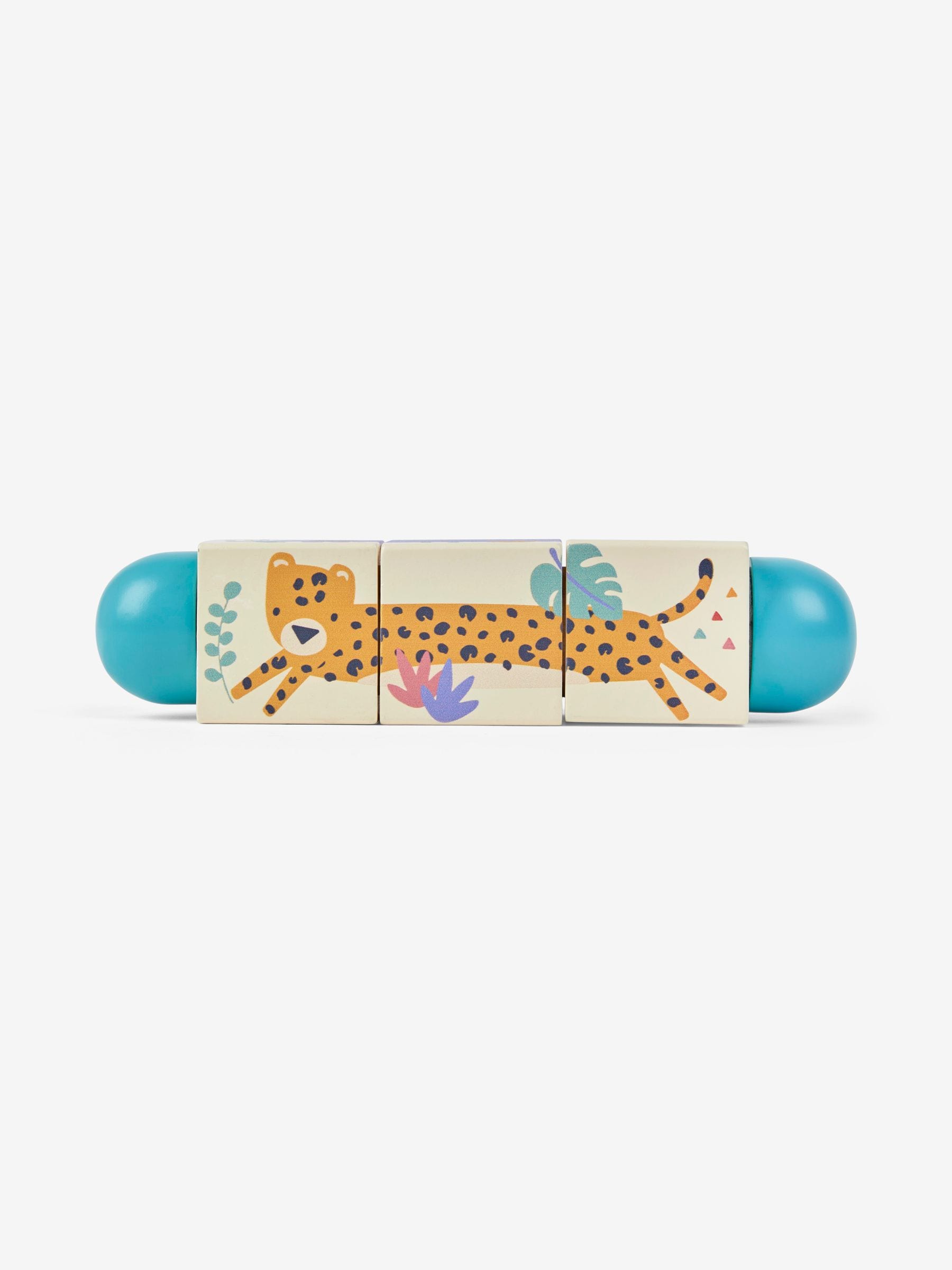 JoJo Maman Bébé safari twist wooden blocks 18cm, imported from the UK