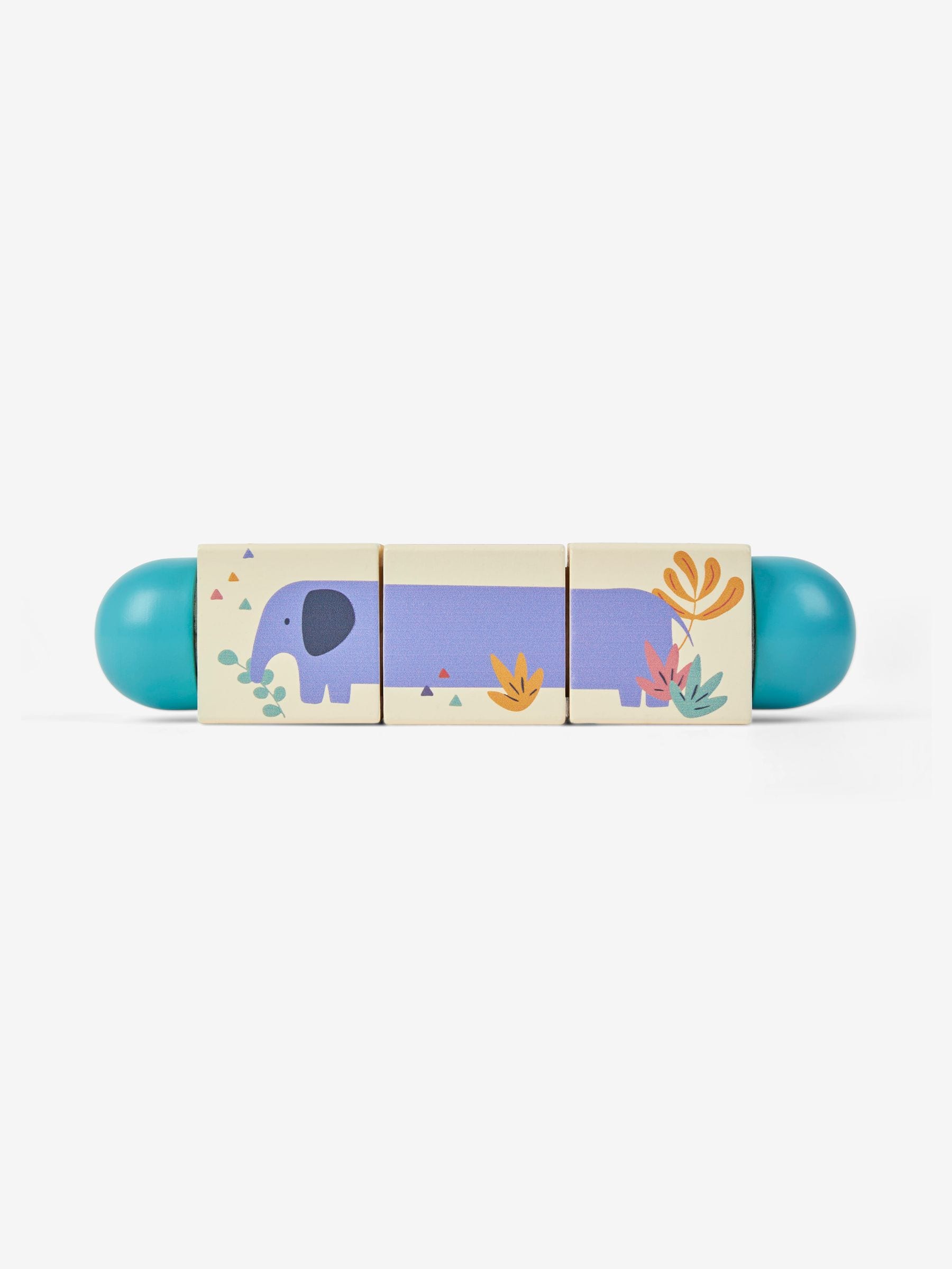 JoJo Maman Bébé safari twist wooden blocks 18cm, imported from the UK