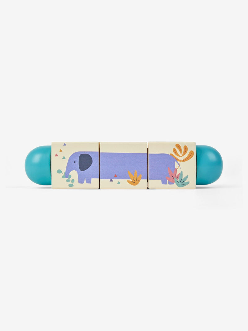 JoJo Maman Bébé safari twist wooden blocks 18cm, imported from the UK