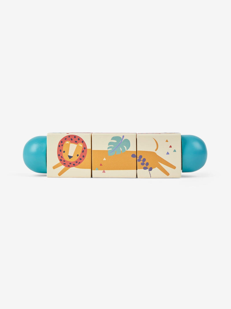 JoJo Maman Bébé safari twist wooden blocks 18cm, imported from the UK
