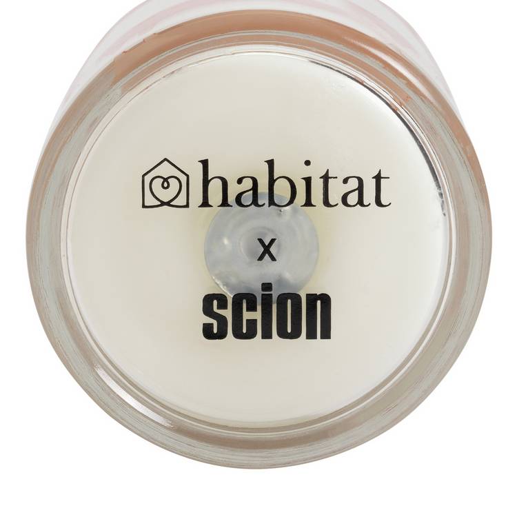 Habitat x Scion Mandarin and Violet glass candle, imported from the UK