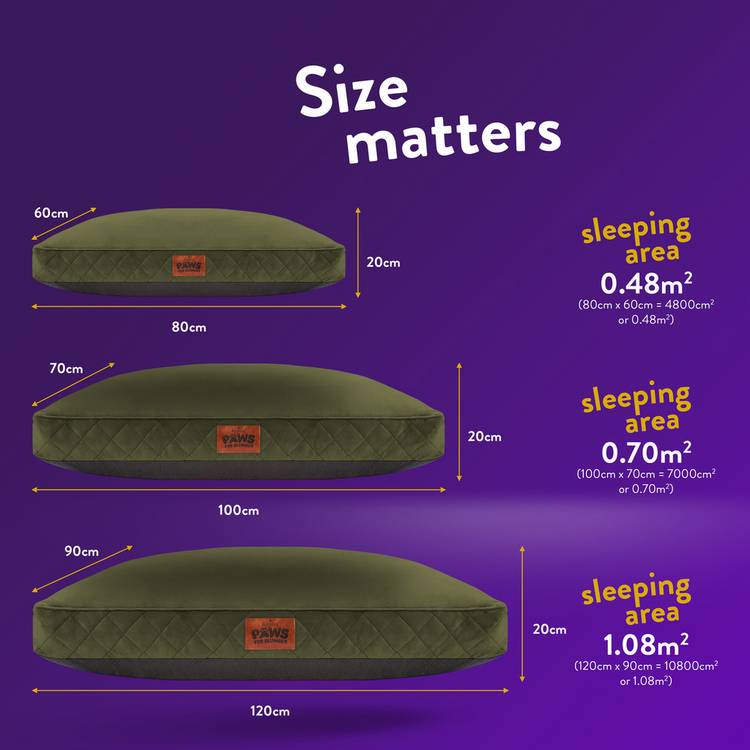 Paws For Slumber luxury forest green pet bed medium, imported from the UK