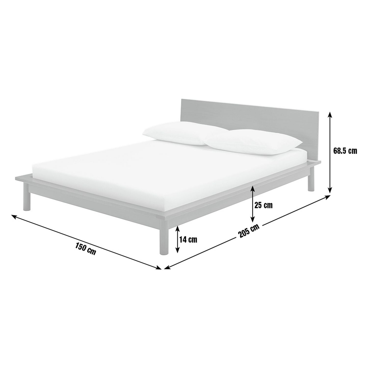 Habitat Akio Double Wooden Platform Bed Frame - Walnut