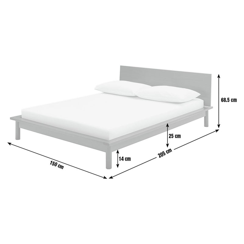 Habitat Akio Double Wooden Platform Bed Frame - Walnut