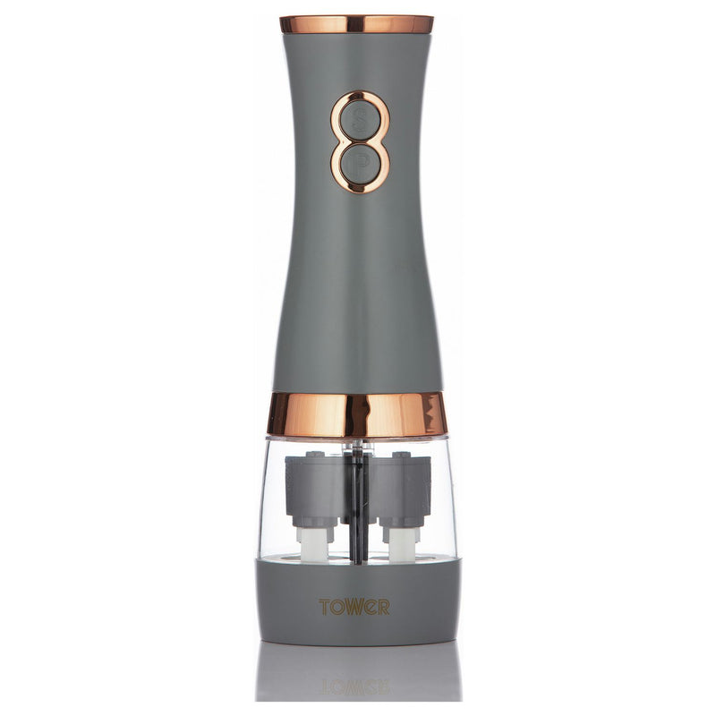 Tower Cavaletto Duo electric salt and pepper mill grey, imported from the UK
