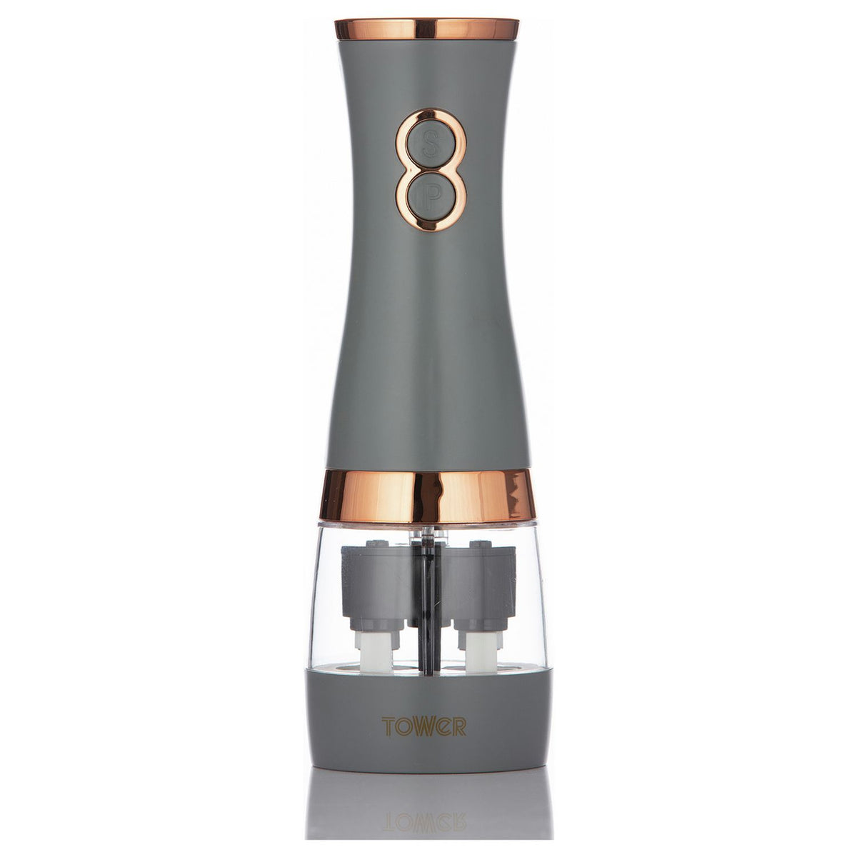 Tower Cavaletto Duo electric salt and pepper mill grey, imported from the UK