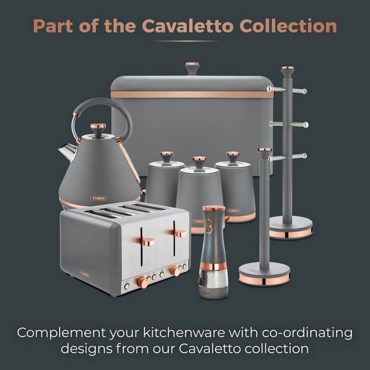 Tower Cavaletto Duo electric salt and pepper mill grey, imported from the UK