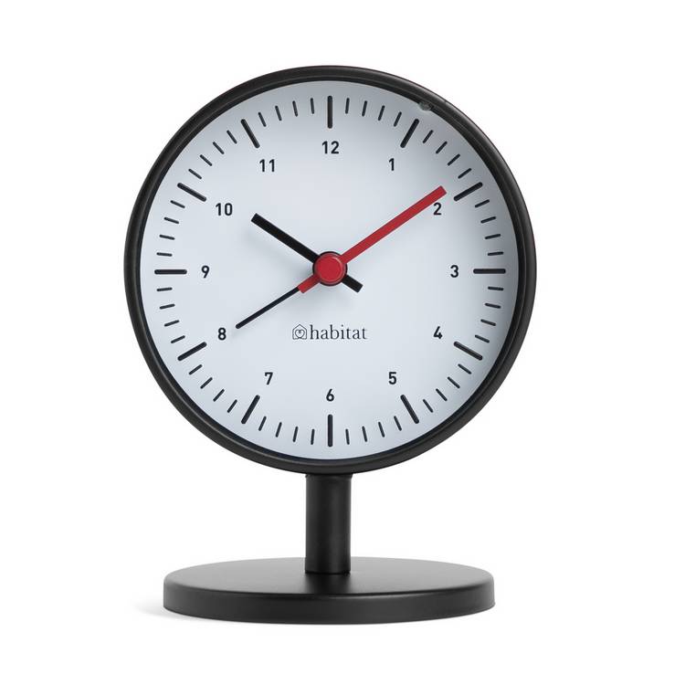 Habitat analogue alarm clock black and white (British brand)