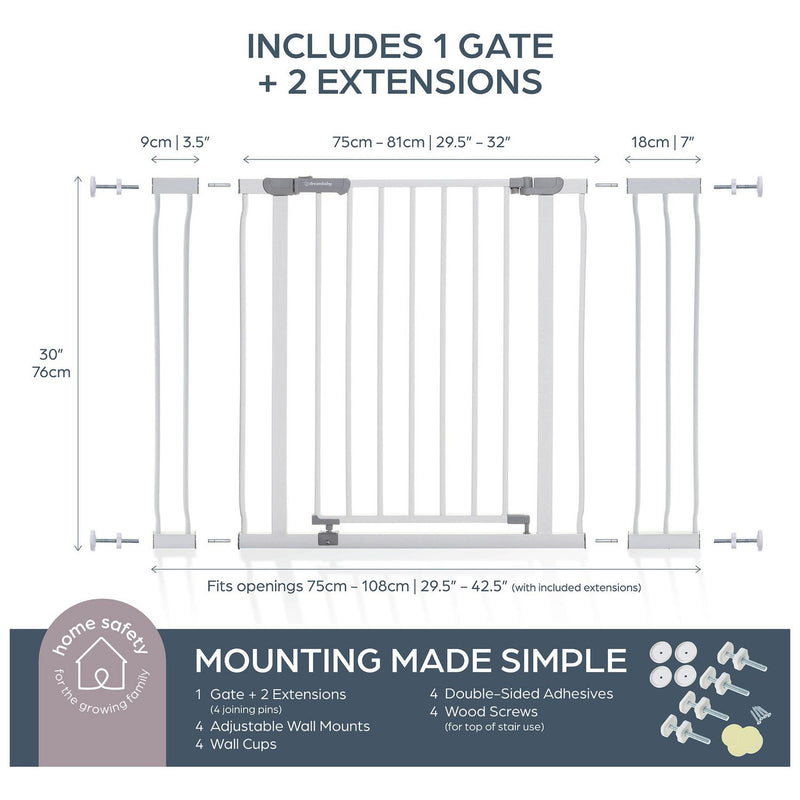 Dreambaby Ava Wide safety gate 75-108cm, UK version
