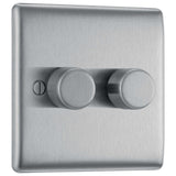 BG 2 gang 2 way dimmer switch stainless steel, UK version