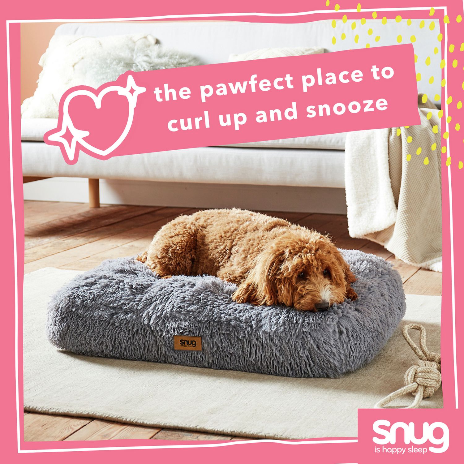 Snug grey pet bed small, imported from the UK