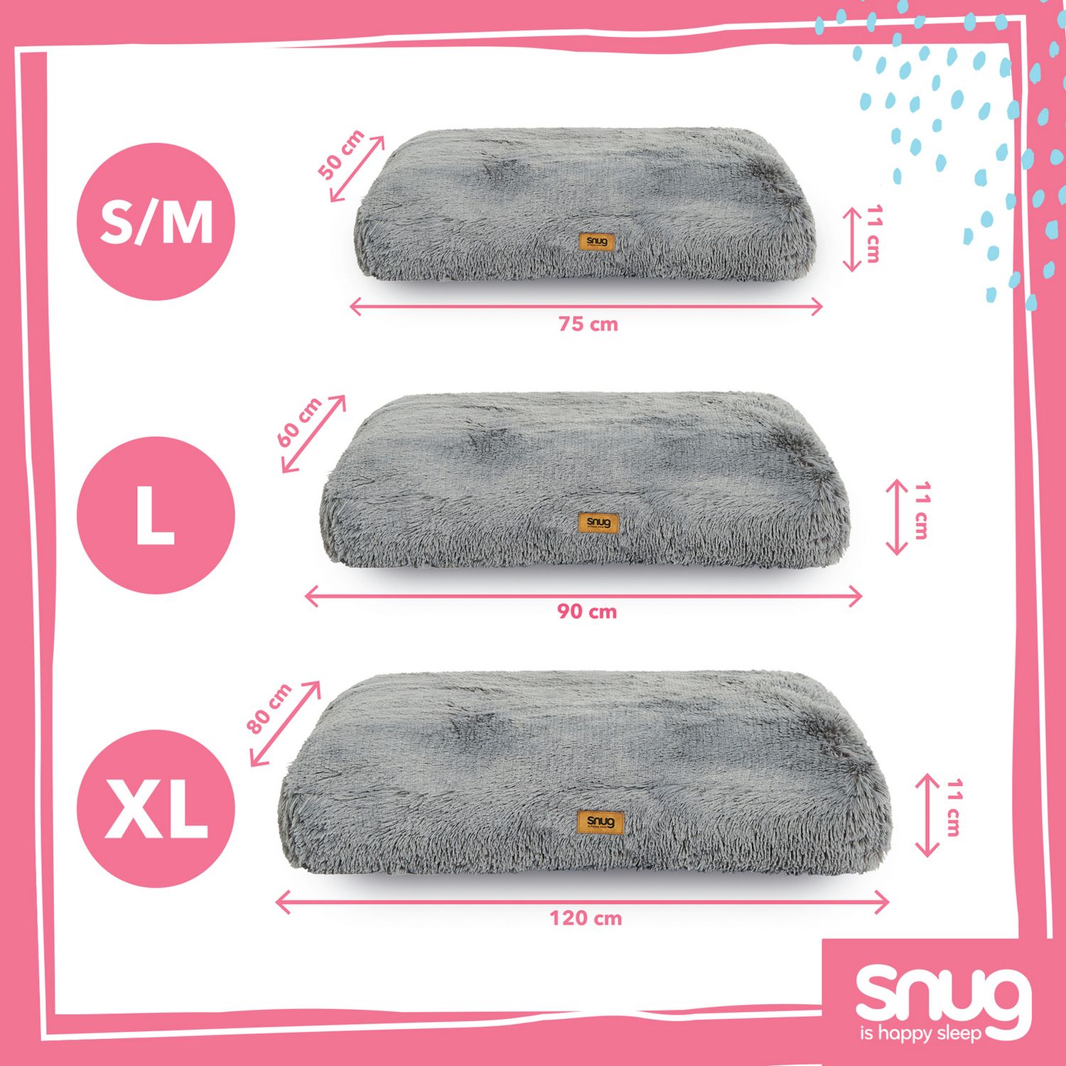 Snug grey pet bed small, imported from the UK