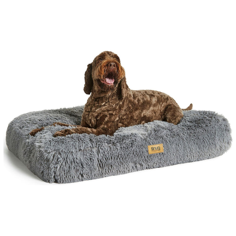 Snug Super Fluffy Pet Bed Grey-Extra Large