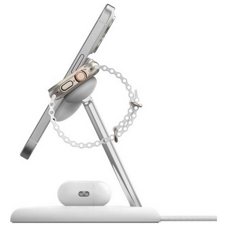 Belkin 3-in-1 Qi2 wireless charger White - British product