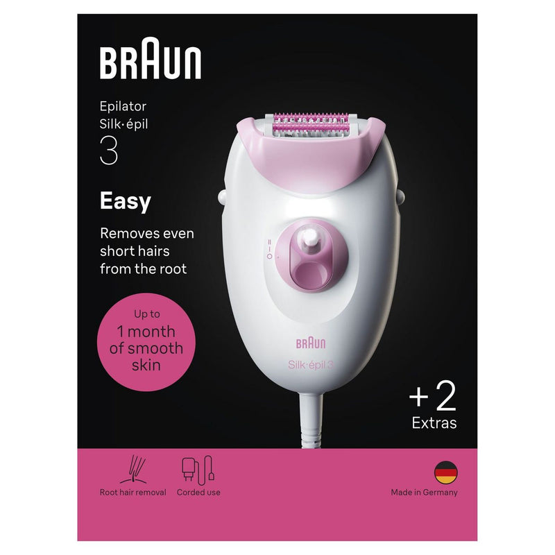 Braun Silk-epil 3 corded epilator dry use (British brand)
