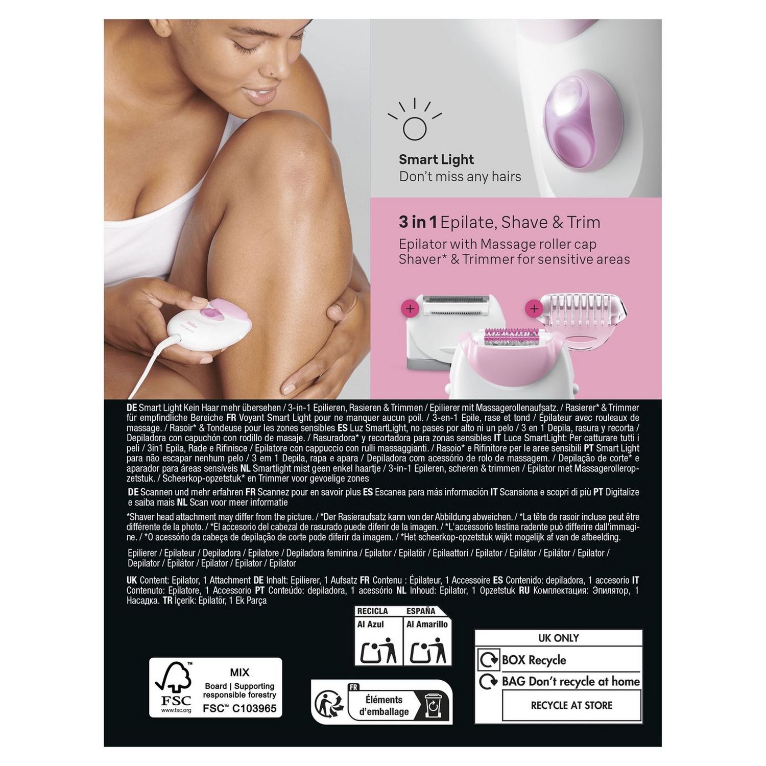 Braun Silk-epil 3 corded epilator dry use (British brand)