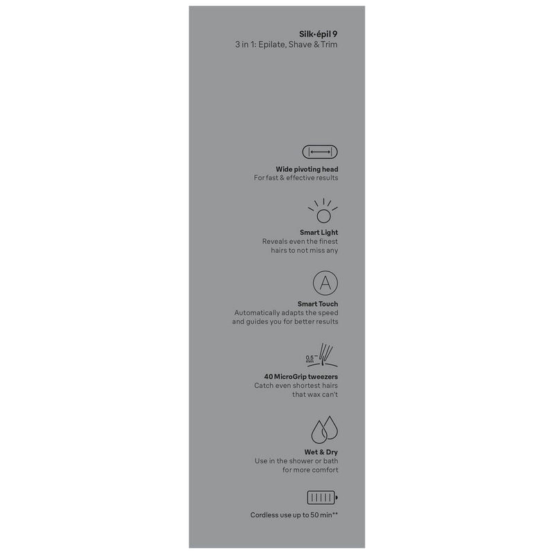 Braun Silk-epil 9 wet dry cordless epilator (British brand)