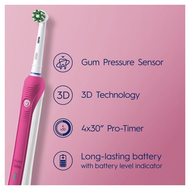 Oral-B Pro 1 650 Pink 3D White Electric Toothbrush (+ Whitening Toothpaste) GOODS M&S   