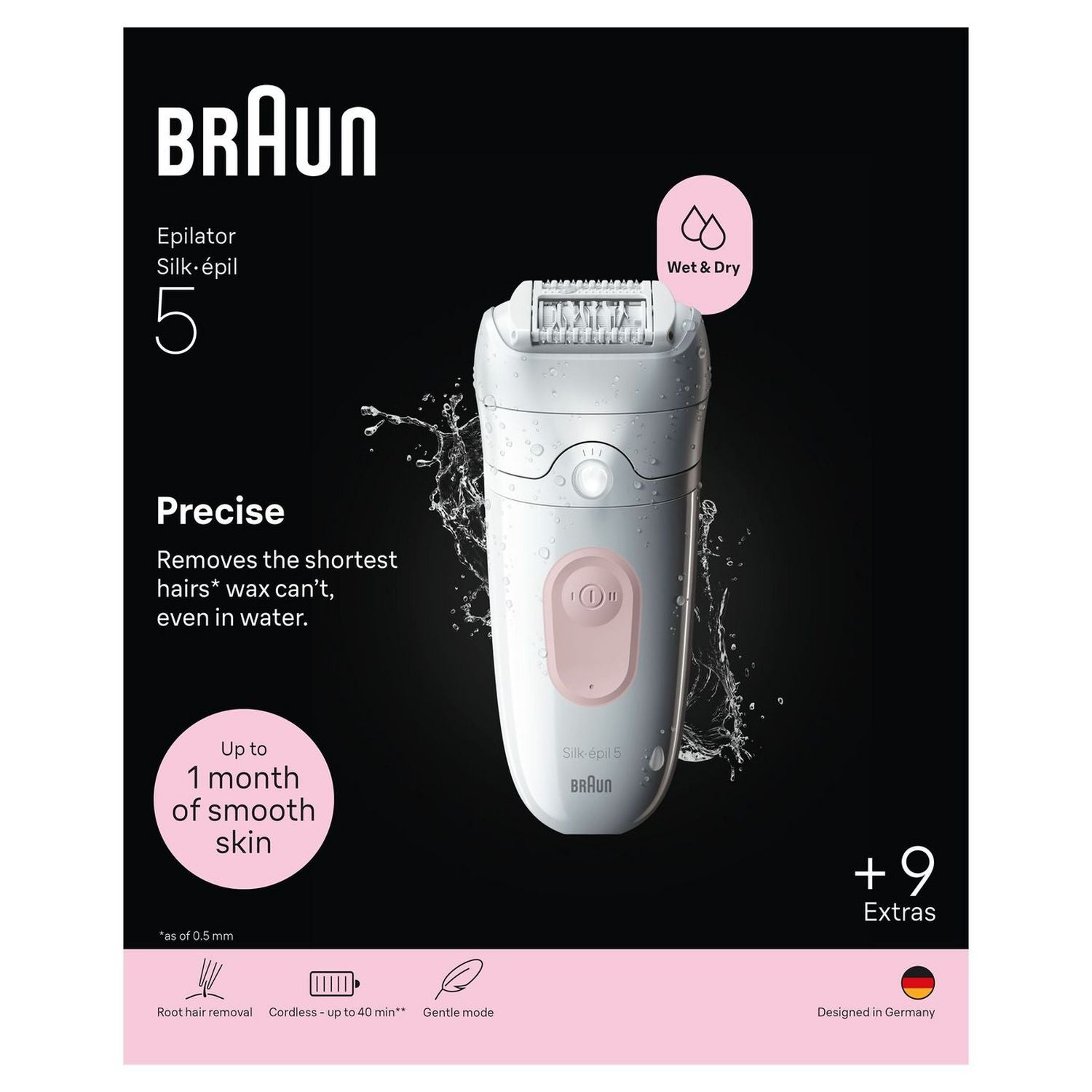 Braun Silk-epil 5 wet and dry cordless epilator - British product