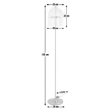 Habitat glass cloche floor lamp with brass stand, imported from the UK
