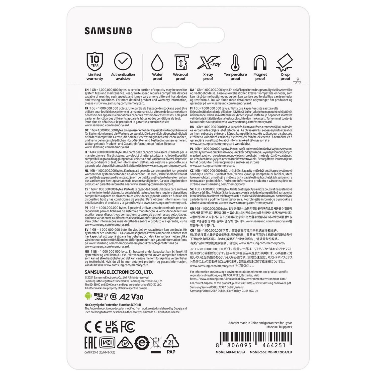 Samsung EVO Plus microSD memory card 128GB - British product