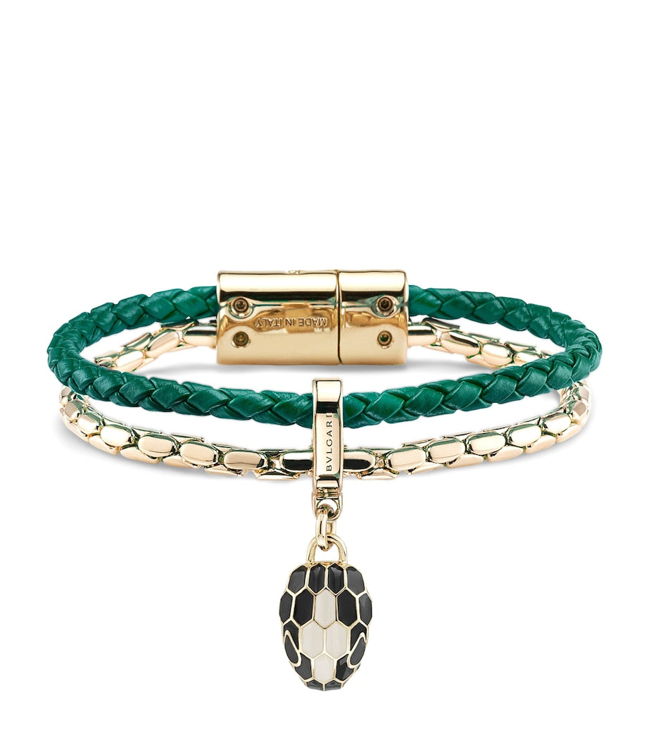 Bvlgari Serpenti Forever braided leather bracelet 16.5cm - British product