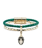 Bvlgari Serpenti Forever braided leather bracelet 16.5cm - British product