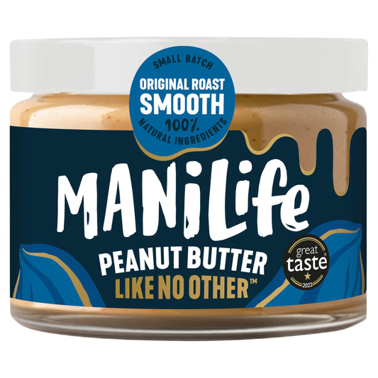 ManiLife Original Roast Smooth Peanut Butter 275g Lunchbox snacking Sainsburys   