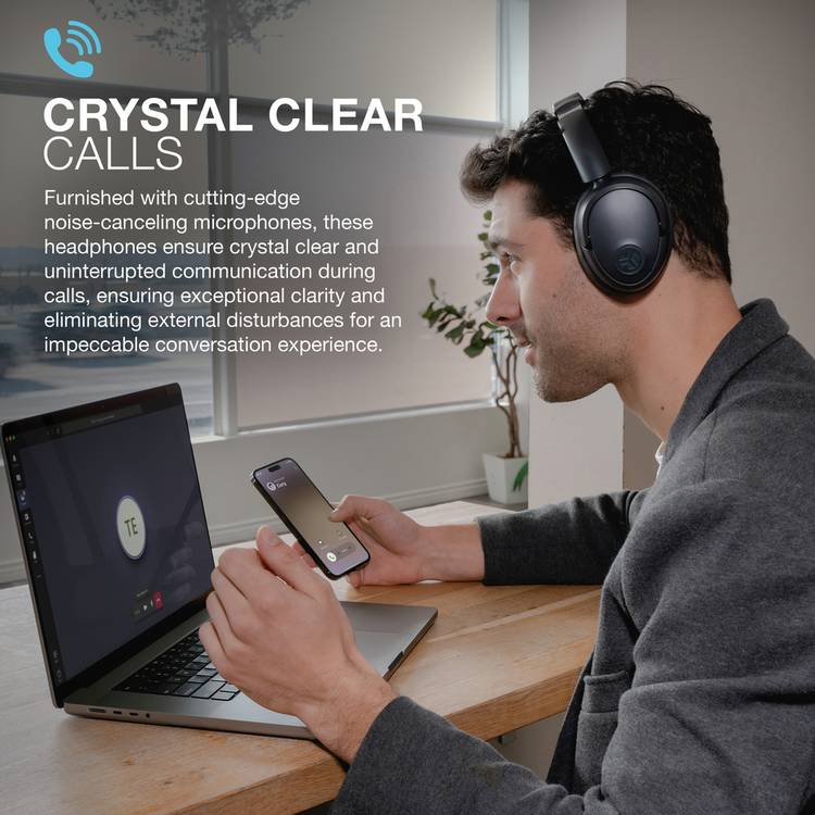 JLab JBuds Lux ANC over-ear wireless headphones Graphite, imported from the UK