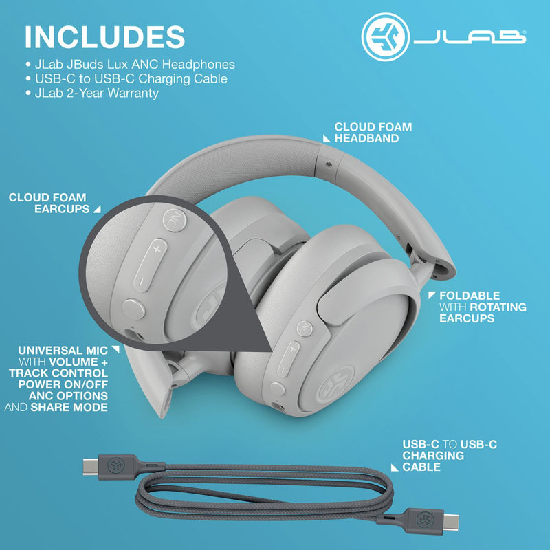 JLab JBuds Lux ANC over-ear headphones Cloud White, UK version