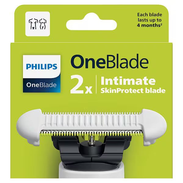 Philips OneBlade Intimate Blade 2 Pack, imported from the UK