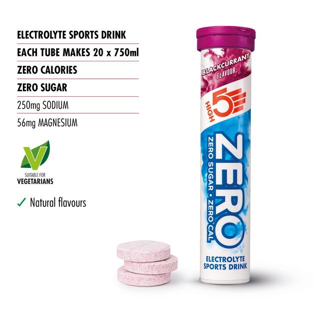 HIGH5 ZERO Blackcurrant Electrolyte Sports Drink Tablets 20 tab   20 per pack GOODS M&S   