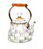MacKenzie-Childs Sterling Check 2-quart tea kettle, imported from the UK