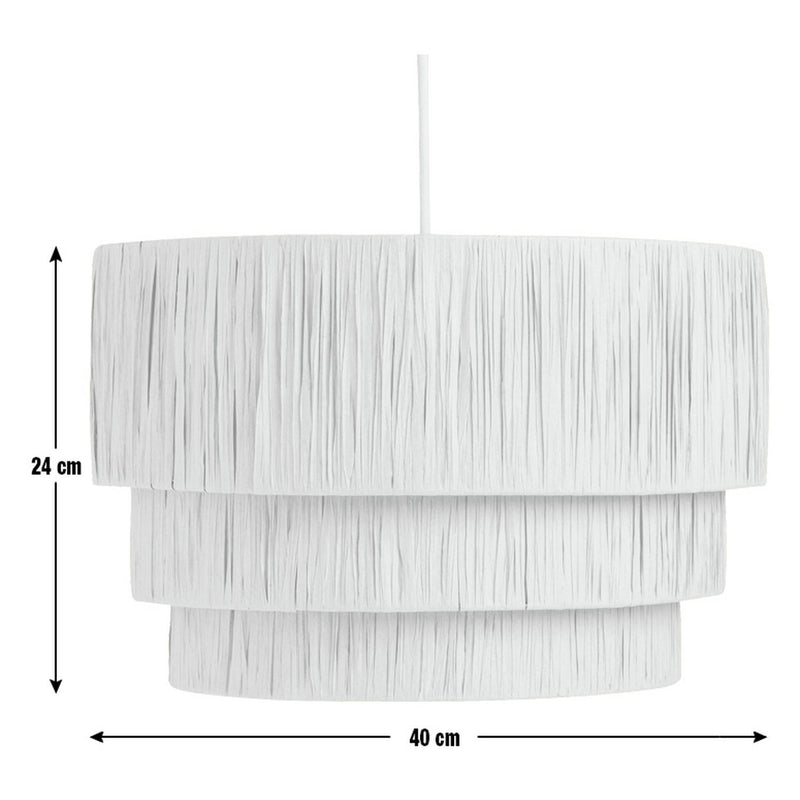 Argos Home beige rattan three-tier lampshade 40cm (British brand)