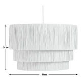 Argos Home beige rattan three-tier lampshade 40cm (British brand)