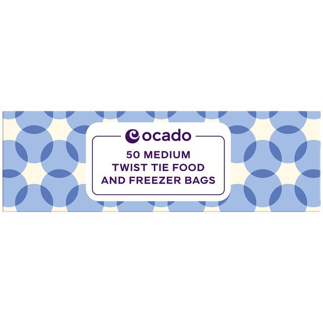 Ocado Medium Twist Tie Food & Freezer Bags    50 per pack