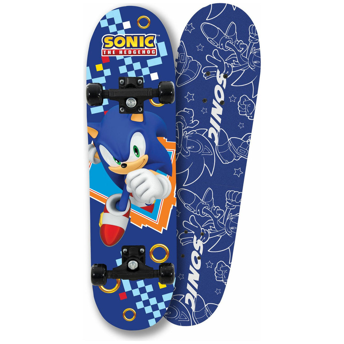 Sonic beginner skateboard with double kicktail deck, UK version