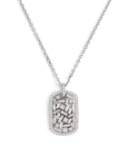 Suzanne Kalan diamond dog tag pendant necklace 18k white gold - British product