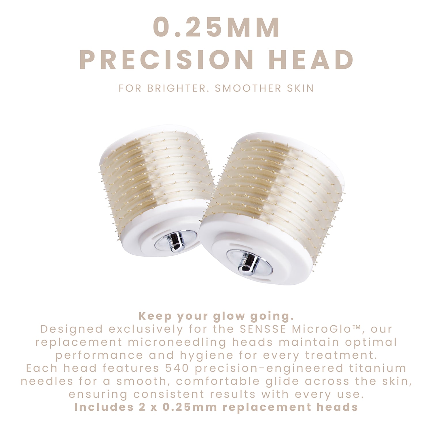 Sensse microneedling replacement heads 0.25mm pack of 2, imported from the UK