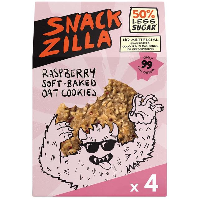 SNACKZILLA Raspberry Soft-Baked Oat Cookies   4 x 30g GOODS M&S   