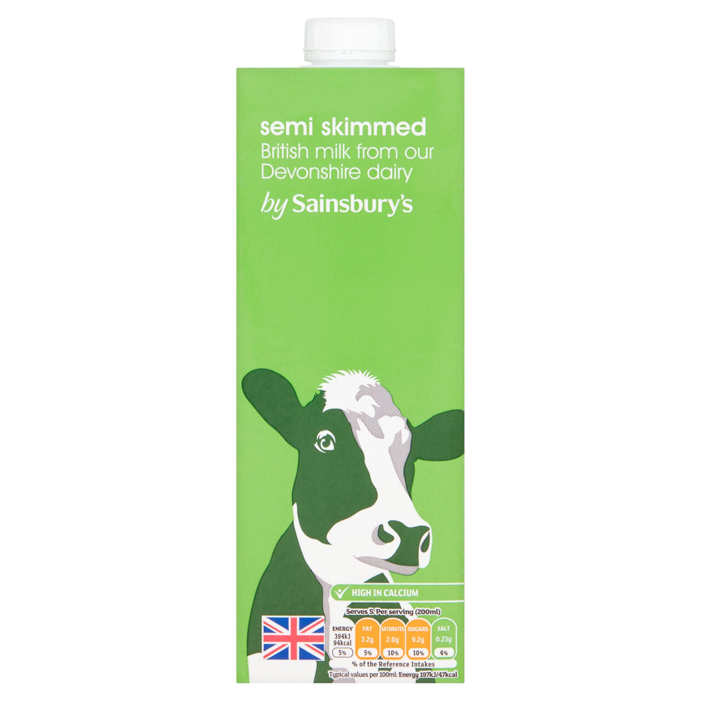 Sainsbury's Semi Skimmed British Milk 1L GOODS Sainsburys   