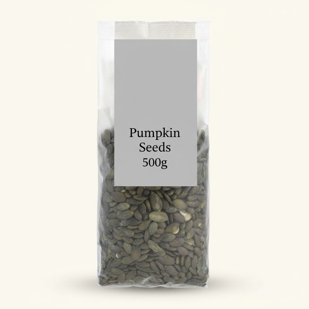 Holland & Barrett Pumpkin Seeds 500g packet, UK version