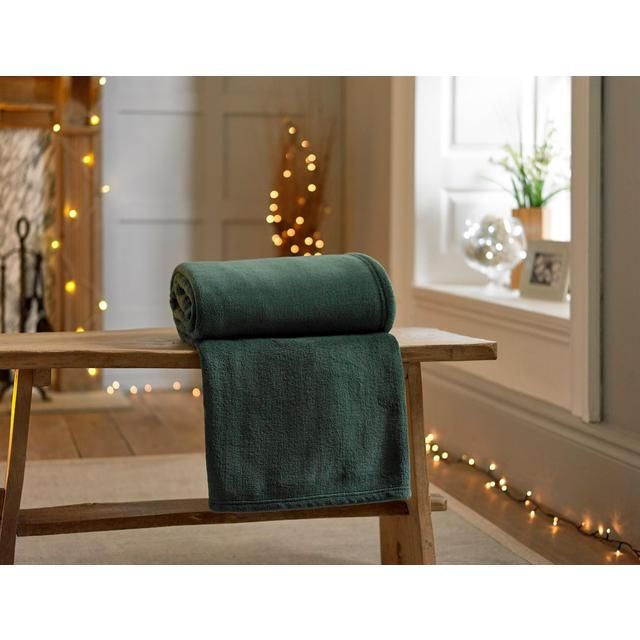 Deyongs Snuggle Touch Throw Dark Green GOODS M&S   