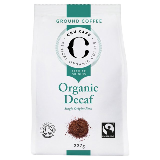 CRU Kafe Organic Fairtrade Decaf Peruvian Ground Coffee   227g